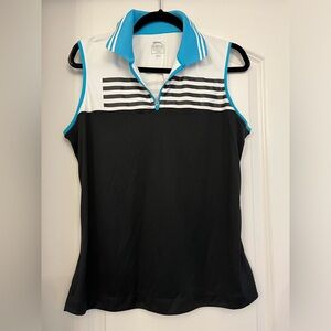 Slazenger Golf Size L Blue Black and White Sleeveless Top